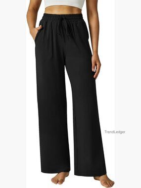 Wide Leg Pants Women Modal Lounge Pajamas Sweatpants Drawstring High Waisted